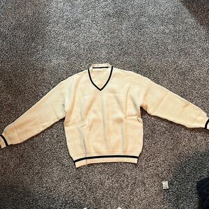 Cream V-neck sweater